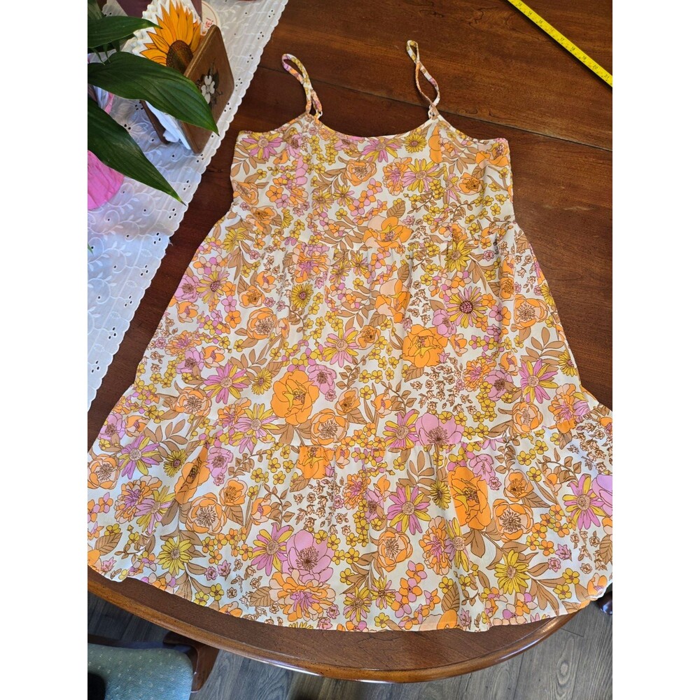 Derek Heart Women's Floral Tank Swing Dress One-Piece Multicolor Size L